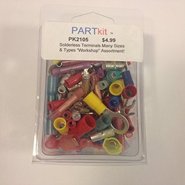 PK2105 Solderless Terminal Assortment, Ring Fork Disconnect Butt etc (1 Pack)