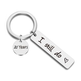 JJTZX I Still Do Keychain 10th 20th 30th 40th 50th Wife Husband Keyring Couples Keychains Wedding Gift(20 Years)