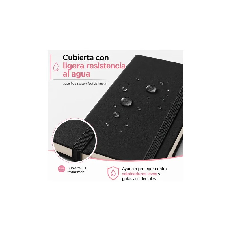5pcs Libreta A5 Pasta Dura Escolar Oficina 5 Bolígrafos