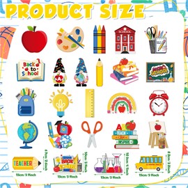 Seajan 200 Pcs Back to School Cut Outs Classroom Bulletin Board Decoration First Day of School Cut Outs with 400 Pcs Glue Points Chalkboard Wall Decor for Teacher Student Party Favor