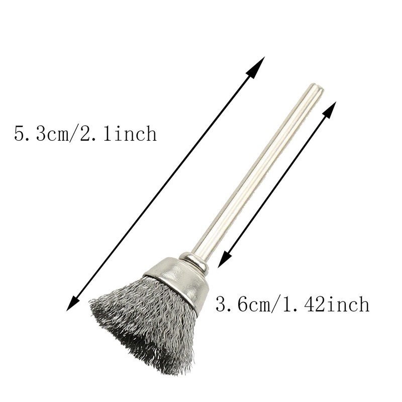 ZZHXSM 15pcs Cup Shape 15mm Stainless Steel Wire Brush Rust