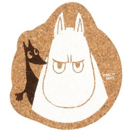 MOOMIN Maruei Nissan Cork Coaster 0.2 inch (4 mm) Thickness, Die Cut, Cork Material, Made in Japan, Water Absorbent, Quick Drying, Lightweight, Gift (Moomin Roll & Soft)