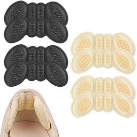 LuojinLuoda Heel Pads for Shoes for Loose Shoes, Heel Grips Liner, Heel Protectors for Women & Men, Heel Inserts Breathable Design Prevent Slip and Blister (Black+apricot, One Size)