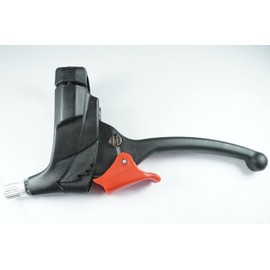 Varios Brake Lever with Parking Lever Lock – Open – Clamp Size 22 mm, Brake Cable Guide Straight 80 Degrees, Adjustment Screw, Insert Nut