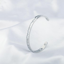 CHOORO Christian Gift Religious Psalm 46:5 God is Within Her She Will Not Fall Hollow Out Patterns Bracelet Bible Verse Gift For women (God is Within Her br)