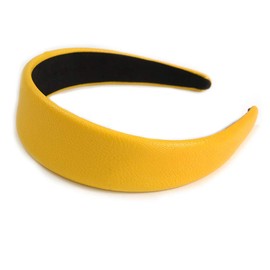Banana Yellow Wide Chunky PU Leather, Faux Leather Hair Band/HeadBand/Alice Band