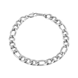 flintronic Men's Stainless Steel Bracelet, Curb Chain Bracelet for Men / Boys, Heavy Links, Cuban Link Bracelet, Bangle, Hip Hop Rapper Fashion Jewellery, 10 mm Wide / 21 cm Long, Stainless Steel