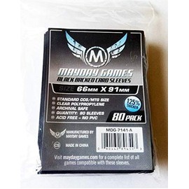 80 Mayday Games 66 x 91 Premium Black Backed Card Game Sleeves - Standard