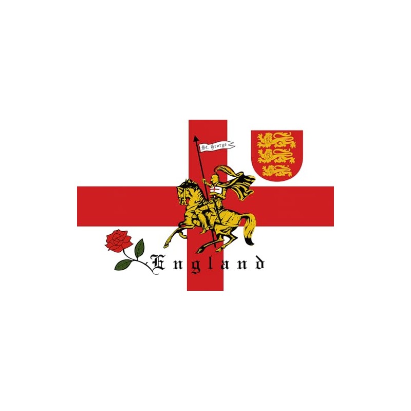 St George Charger Flag, England 3 x 5ft with English