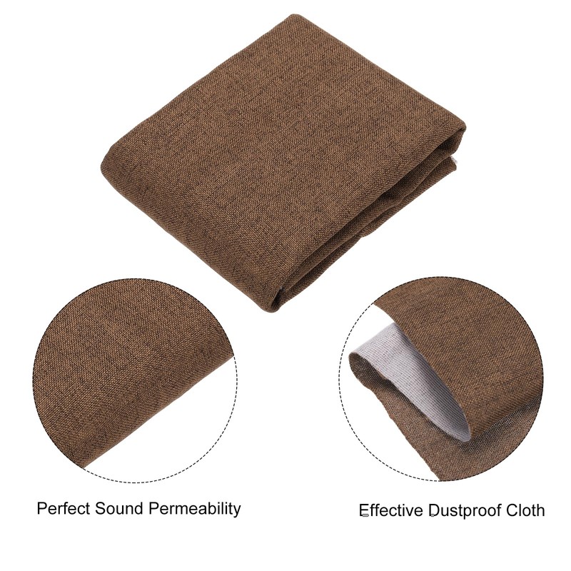 sourcing map Coffee Speaker Grill Cloth 40"x58" Stereo Box Fabric