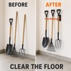 Double-Prong Wall-Mounted Garage Tool Hook for Shovels & Rakes, Black