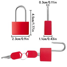 WELANE Luggage Padlocks, 4PCS Upgraded Extended Colorful Suitcase Locks with Key for Backpack, Filing Cabinets, Toolbox (4 Colors)