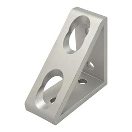 8020, 40-4336, 40 Series, 4 Hole Aluminum Inside Corner Gusset 80mm x 80mm L Bracket for 80/20 Extruded Aluminum Extrusion Heavy Duty Angle Bracket 80x80 (Clear Anodize, 1)
