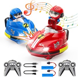 Yangers Remote Control Car Cartoon for Children from 3 4 5 6 7 Years, Remote Controlled Car Scooter RC Cars Set of 2 Bumper Cars Kart Child Toy Christmas Gifts Birthday for Boys Girls