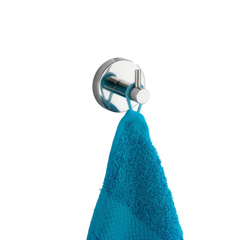 WENKO Bosio Wall Hooks Set of 2 High-Quality Rustproof Shiny