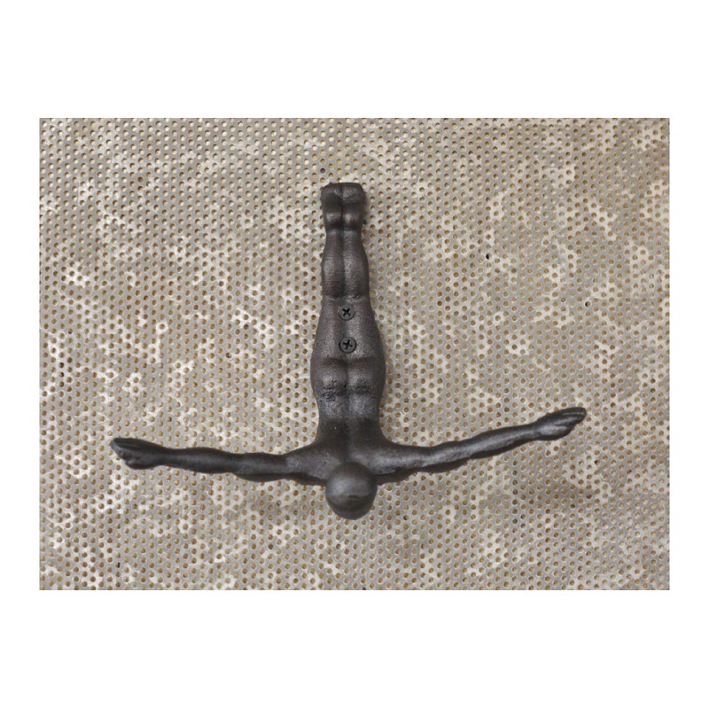 Ablerhome Decoration Diving Man Coat Hook Cast Iron Metal Figure