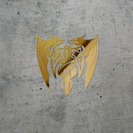 Decal Stickers of Viking Dragons (Metallic Gold) (Set of 2) Premium Waterproof Vinyl Decal Stickers for Laptop Phone Accessory Helmet Car Window Mug Tuber Cup Door Wall - ANDstic540466GO