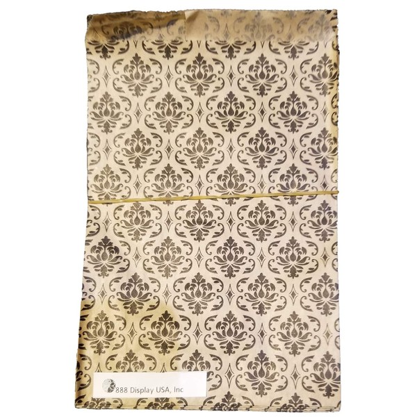 200 pcs Damask Paper Gift Bags Shopping Sales Tote Bags Brown with Black Damask Design (8 1/2" x 11") by 888 Display USA