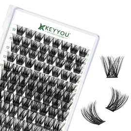 Lash Clusters 96pcs Individual Lashes C Curl 8-16MIX Eyelash Clusters KEYYOU Volume Wispy Lash Extension Soft&Comfortable Easy DIY at Home(Y01,C-8-16MIX)