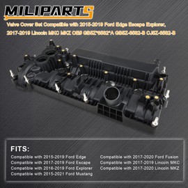 MILIPARTS Valve Cover Set Compatible with 2015-2019 Ford Edge Escape Explorer, 2017-2019 Lincoln MKC MKZ OE GB5Z 6582 A GB5Z6582B