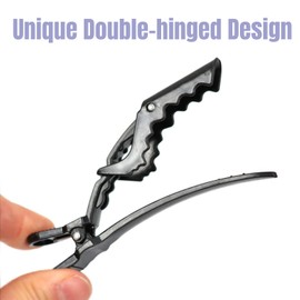 Black Hair Clips 10 pcs, Alligator Hair Clips for Styling Women, Sectioning, JOMWEN Nonslip Crocodile Clip for Women of Thin Thick Curly Hair