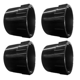 Lesso 4-Pack ABS Female Adapter (HUBxFIPT) - 1-1/2 Inch Black ABS Female Pipe Fitting, Quick Installation with Leak-Proof, Multi-Purpose Use for Plumbing/Irrigation/Hydroponics (Wide Compatibility)