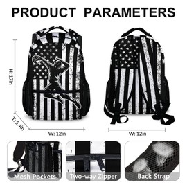 Homexzdiy School Backpacks for Kids, Volleyball Backpacks for Men Teens Boys, 17 Inch Lightweight Adjustable Straps Daypack Schoolbag, Large Capacity Bookbag for Preschool College Hiking