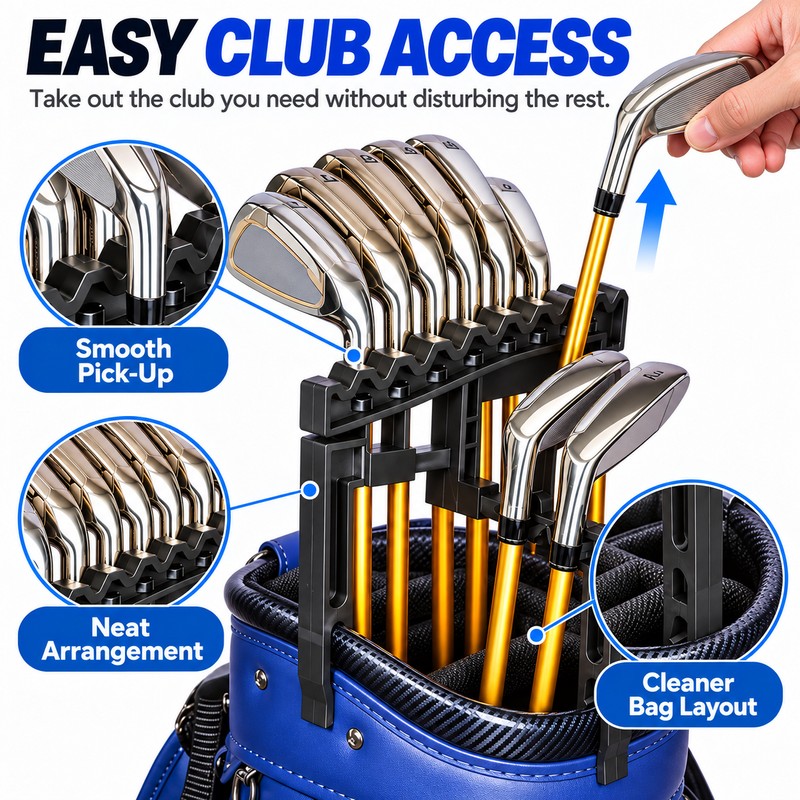 Adjustable Golf Club Organizer for 9 Irons – Protective Club