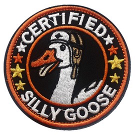 Sertified Silly Goose Embroidered Patch Cute Goose Hook and Loop Applique Patch for Shirts Backpacks Hats Jackets DIY Accessories Gift (Sertified Silly Goose)