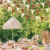 32Ft Brown Party Decorations Boho Pennant Banner Ombre Brown Fabric