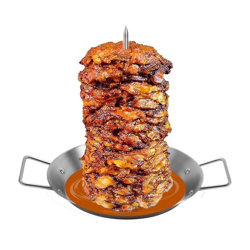 Vertical Skewer Screw Grill Pan Stainless Steel Removable Brazilian Vertical