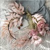 FLCSIed Pink Floral Hoop Wreath Artificial Flowers and Garland Metal