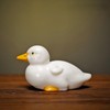 Numfog Duck Figurine Porcelain Figurines Handcrafted Ceramic White Duck Porcelain