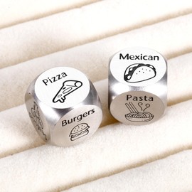 Boo Basket Stuffers for Her Him Couples - Funny White Elephant Gifts 2PCS Date Night Food Dice for Husband Wife Boyfriend Girlfriend, Christmas Stocking Stuffers for Women Men Food Decider Dice