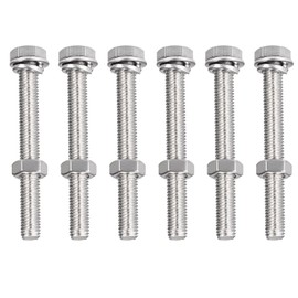 TA-VIGOR 6Pcs M8 x 65mm Hex Head Screws Bolts, Nuts, Flat & Lock Washers Kits, Fully Thread Hexagon Bolts, High Tensile Cap Screws for Metal Work, Automotive Machinery, Bike Motorcycles Repair