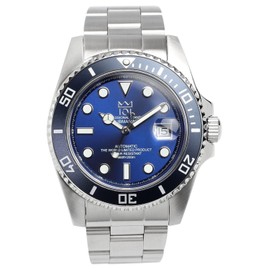 [HYAKUICHI 101] ダイバーズウォッチ 自動巻き(手巻付き) ハック機能あり ねじ込み式りゅうずオートマチック 機械式 日付表示 200m防水 逆回転防止ベゼル 腕時計 ディープブルー メンズ