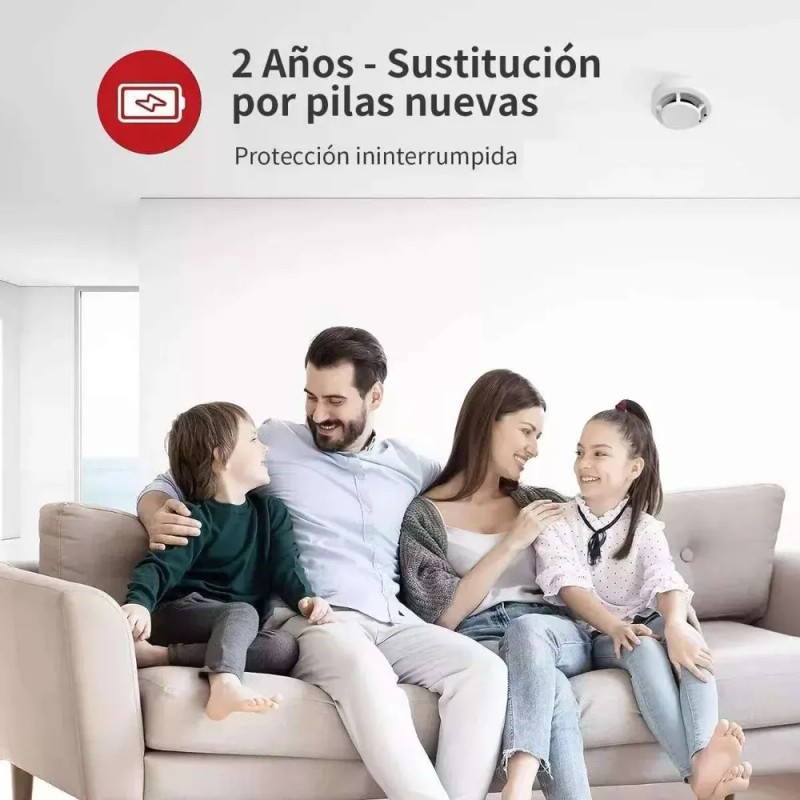Detector De Humo Con Alta Cobertura Y Alarma Con Sonido