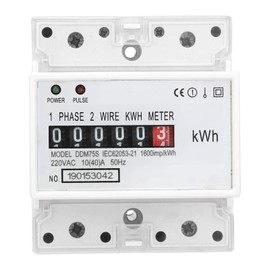 Single-phase kWh meter, watt meter, energy meter, 10-40 A, 220 V / 230 V, electricity meter, DIN rail, 4P kilowatt hour, kWh meter