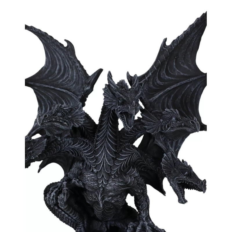 Gothic Faux Stone Ancient Legendary Five Headed Dragon Hydra Roaring