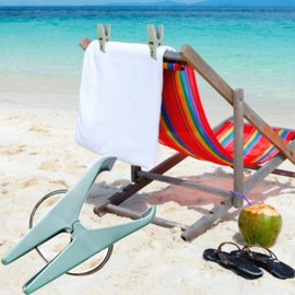 HAOYIJIA 8 Pack Beach Towel Clips for Beach Chairs, Large Pool Chair Clips for Towels Great for Clamping Blanket Bed Sheet Quilt from Slipping Down During Windy Day, Big Clothes pins, Blue