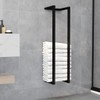 vidaXL Iron Towel Rack - 9.8"x7.9"x37.4" - Wall-Mounted, Sleek Black