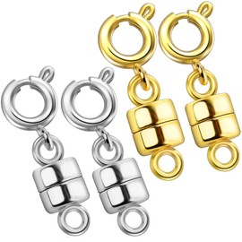 Dailyacc Magnetic Necklace Clasps and Closures - Safety 14 K Gold and Silver Jewelry Converters for Bracelets Chain Extender