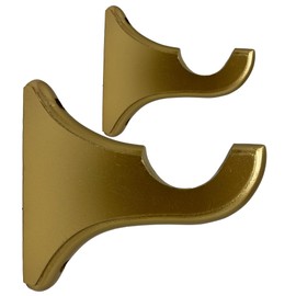 Wooden Drapery Curtain Rod Support Bracket Finial With Mounting Screw– Ideal for Up to 2-Inch (5Cm) Curtain Rod | Perfect for Window and Doors | Set of 2 (Golden, UP TO 1.25 Inch (3Cm)