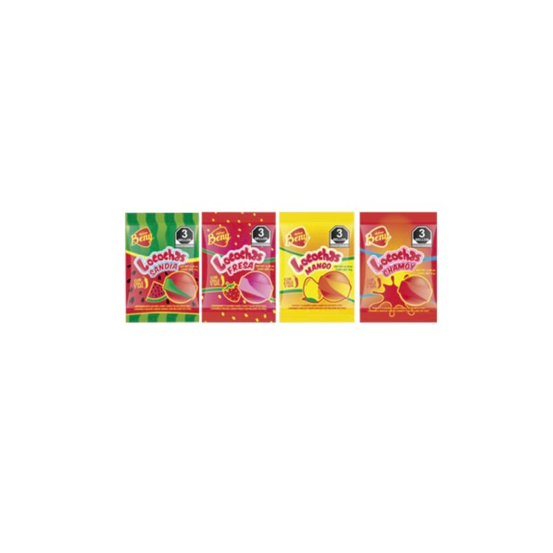 BENY LOCOCHAS MIX FLAVORS HARD CANDY 1LB .098 OZ 60