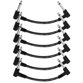 Donner Patchkabel Gitarre Pedal 15CM rechtwinklig, 6,35mm Instrumentenkabel Klinken Klassisches Patchkabel für Effektpedale, 6 Stück