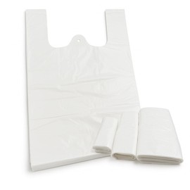 Lianpak FlexTech white clear Vest Carrier Bags (100, 12"x18"x24")