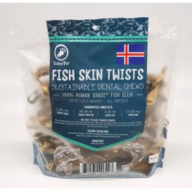 TickledPet Icelandic Cod Fish Skin Dog Treats - Wild Caught Single Ingredient Human Grade Grain Free Chews (16 oz)