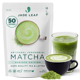 Jade Leaf Matcha Orgánico Ceremonial Barista Edition, 50 g (1.76 oz)  Rinde 50 porciones empacado al vacío para máxima frescura refrigerar y usar...  