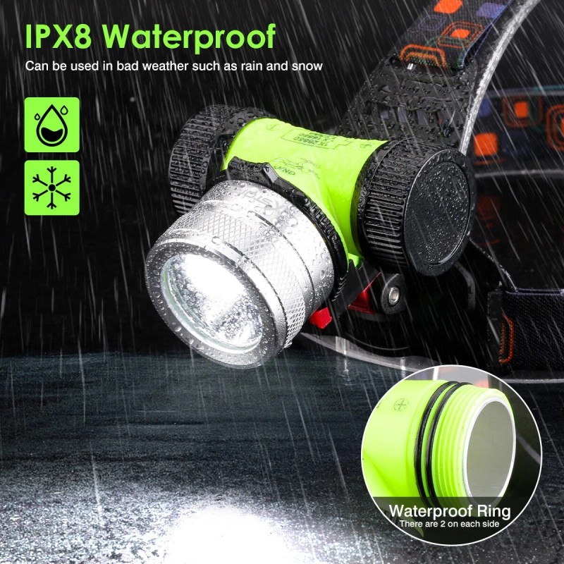 X.store Underwater 262ft Waterproof Scuba Diving Light LED Headlamp Headlight