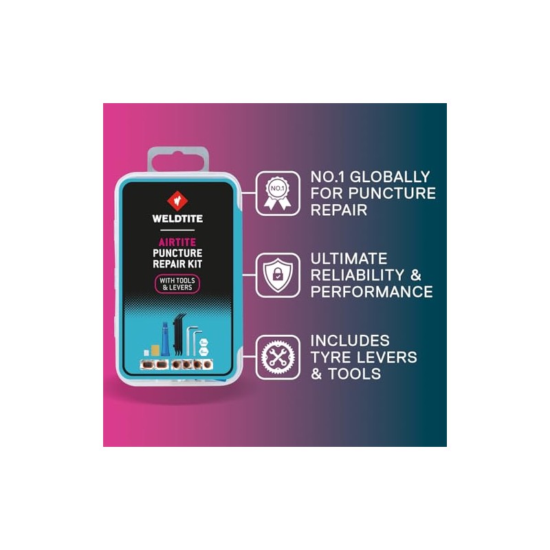 WELDTITE Airtite Bike Tyre Puncture Repair Kit for Inner Tubes